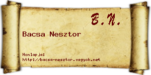 Bacsa Nesztor névjegykártya